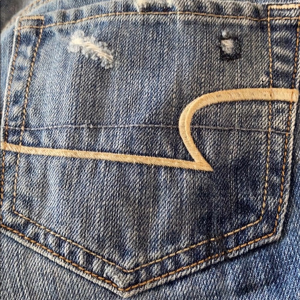 American Eagle Distressed Patch Denim Shorts - image 5